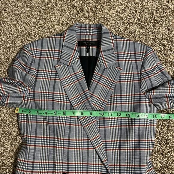 Rag & Bone Elise Plaid Double Breasted Blazer Blue - Picture 11 of 13